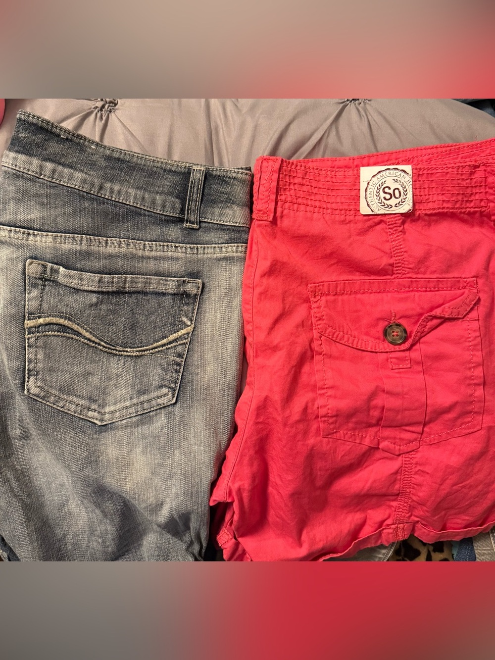 Size 17 Brand SO from Kohl’s Gray/blue. NWT Size 17 brand SO neon orange shorts